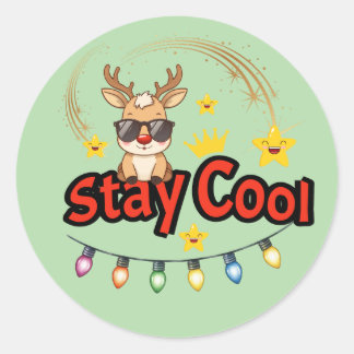 Bleib cool Weihnachtsrentier Aufkleber