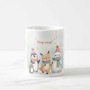 Bleib Cozy Wintertiere Tasse – Pinguin, Fuchs, Pol