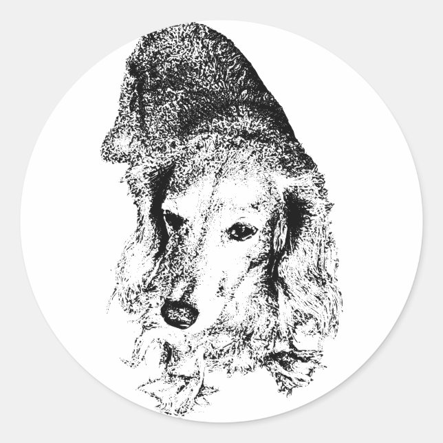 Bleib dran – Dachshund Runder Aufkleber (Vorderseite)