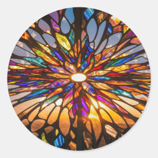 Bleib dran. runder aufkleber