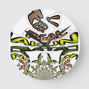 Bleib Echt: Kaleidoskop Kunst Druck/Grafik Runde Wanduhr