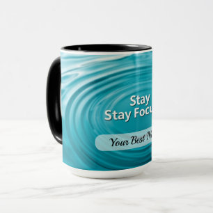 Bleib fokussierter Kreis Tasse