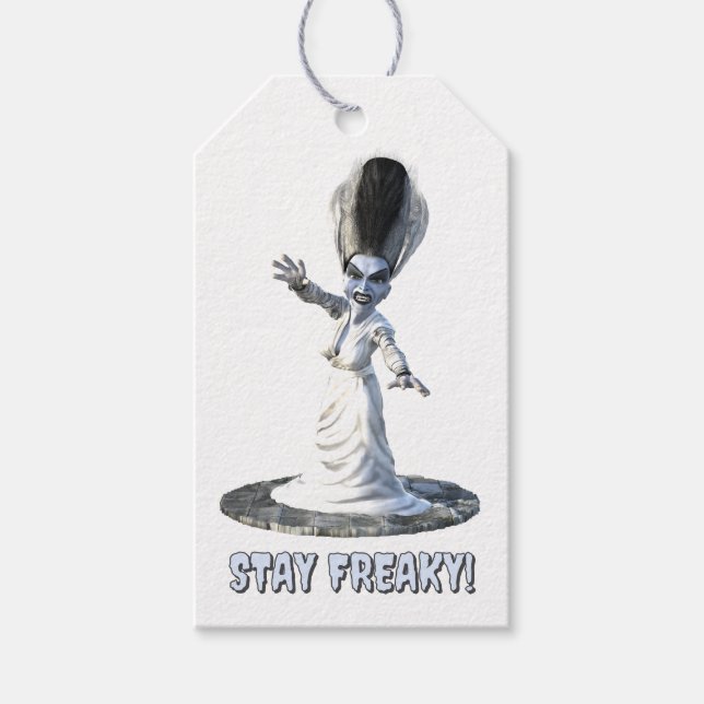 Bleib freaky! Braut von Frankenstein Geschenkanhänger (Vorderseite)