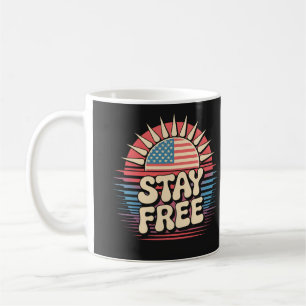Bleib frei am 4. Juli Patriotisch Kaffeetasse