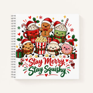 Bleib fröhlich, bleib quetschig Weihnachts-Heiße S Notizbuch