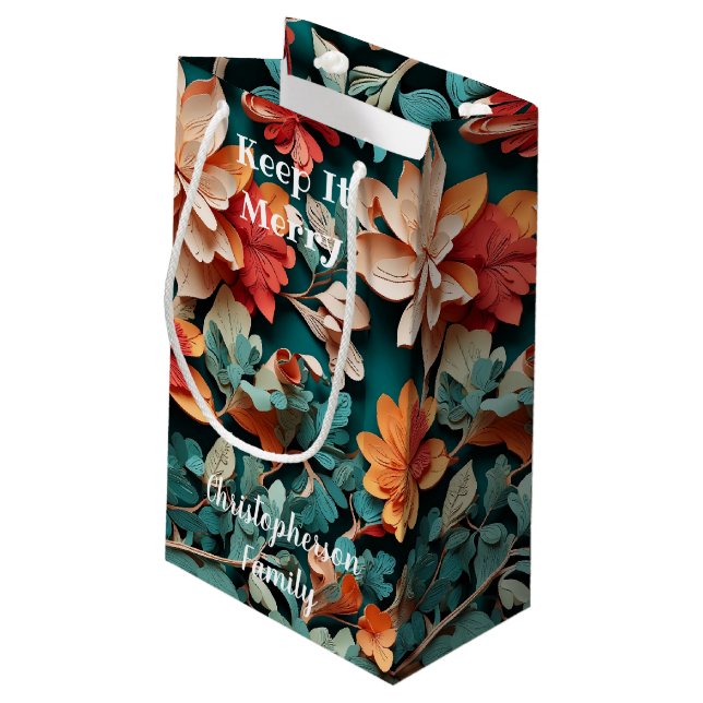 Bleib Frohlich Kleine Geschenktüte (Rückseite Schrägansicht)