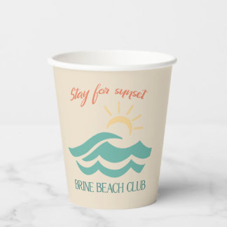 Bleib für den Sonnenuntergang Brine Beach Club Cup Pappbecher