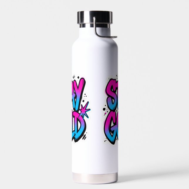 BLEIB GOLD Graffiti Neon Trinkflasche (Links)