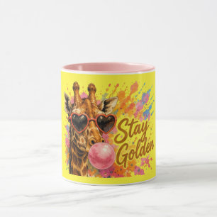 Bleib Golden Giraffe Süßes Safari-Tier Tasse