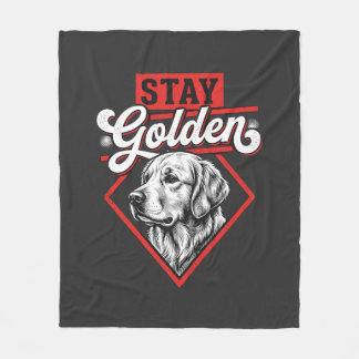Bleib golden Golden Retriever Hund Fleecedecke