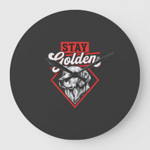 Bleib golden Golden Retriever Hund Große Wanduhr