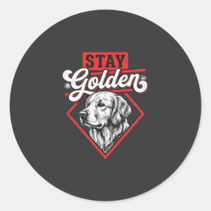 Bleib golden Golden Retriever Hund Runder Aufkleber