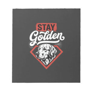 Bleib golden Golden Retriever Retro Hund Notizblock