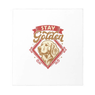 Bleib Golden Retriever Hund Roter Diamant_1 Notizblock