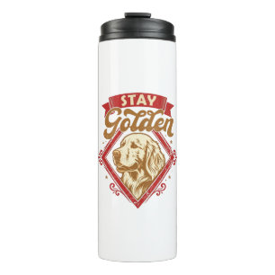 Bleib Golden Retriever Hund Roter Diamant_1 Thermosbecher