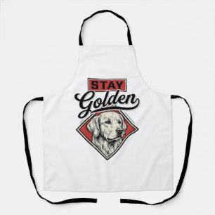 Bleib Golden Retriever Vintage Hund Vektor Design_ Schürze