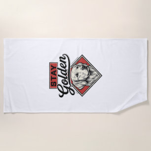 Bleib Golden Retriever Vintage Hund Vektor Design_ Strandtuch