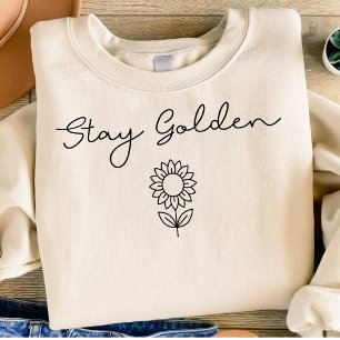Bleib Golden Sonnenblumen-Linienkunst-T-Shirt Tri-Blend Shirt