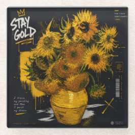 Bleib Golden Sonnenblumen | Van Gogh Glasuntersetzer