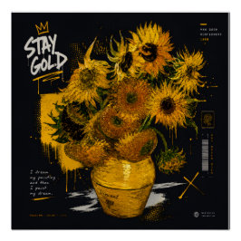 Bleib Golden Sonnenblumen | Van Gogh Poster