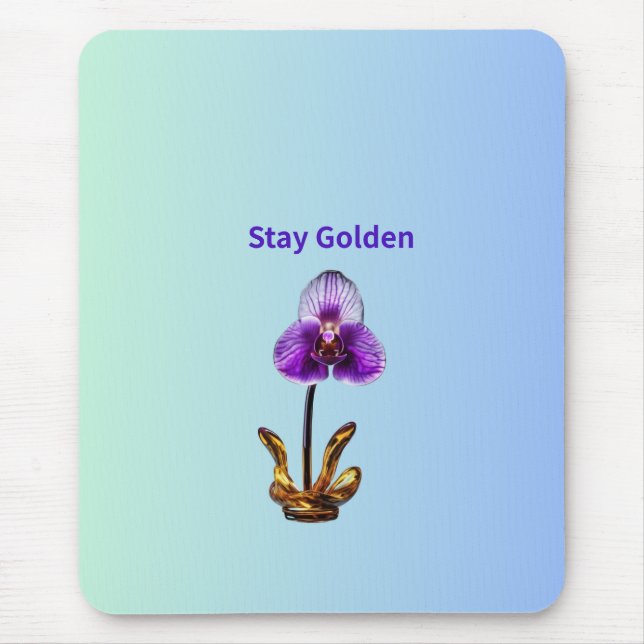 Bleib Goldene Orchidee Mousepad (Vorne)