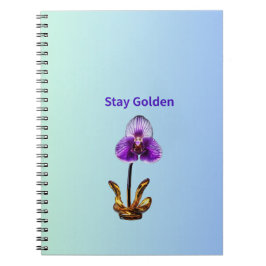 Bleib Goldene Orchidee Notizblock