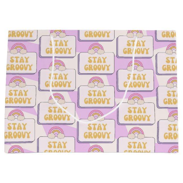 Bleib groovy große geschenktüte (Vorderseite)