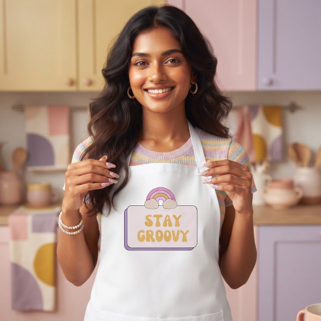 Bleib groovy lange schürze (Von Creator hochgeladen)