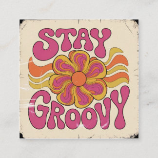 Bleib groovy quadratische visitenkarte