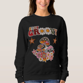 Bleib Groovy Retro Pilz & Gänseblümchen Vintage Sweatshirt