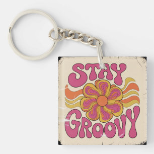 Bleib groovy schlüsselanhänger