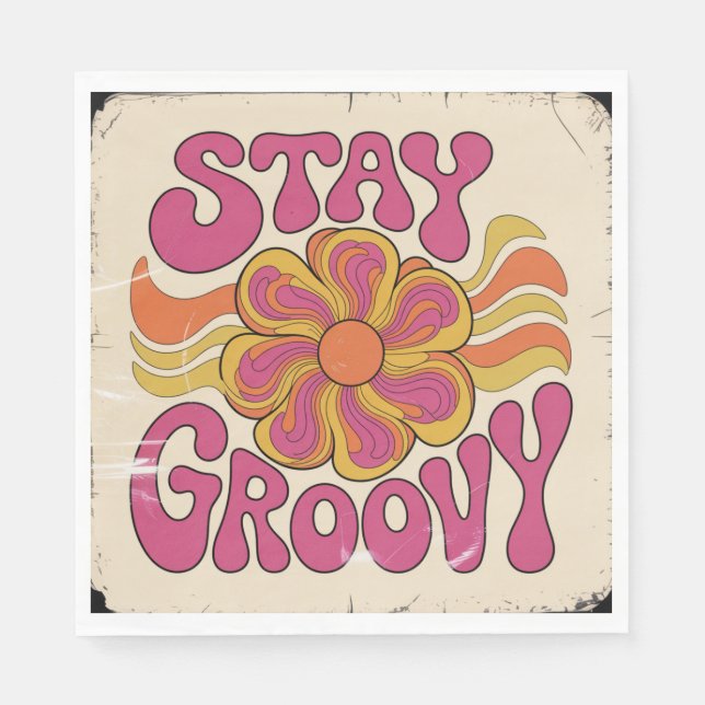 Bleib groovy serviette (Vorderseite)