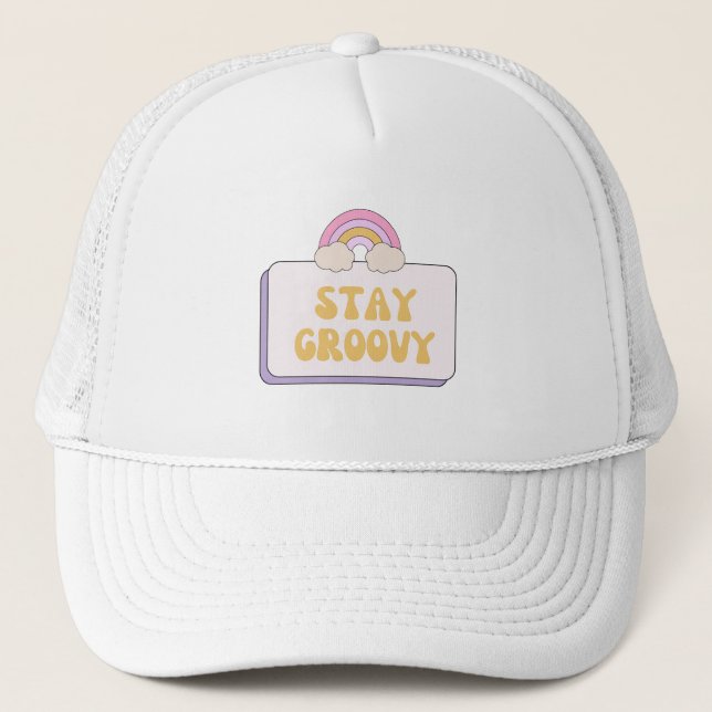 Bleib groovy truckerkappe (Vorderseite)