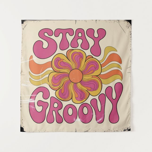 Bleib groovy wandteppich (Vorderseite)