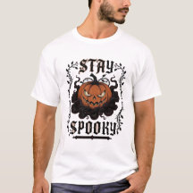 Bleib gruselig Halloween-Kürbis-T-Shirt 🎃