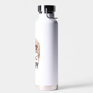 Bleib gruselig PNG, Retro-Totenkopf Halloween Trinkflasche