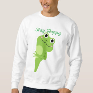 Bleib Hoppy Süßer Frosch T-Shirt Sweatshirt