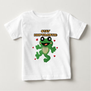 Bleib Hoptimistisch Süßer Frosch Wortspiel Lustige Baby T-shirt