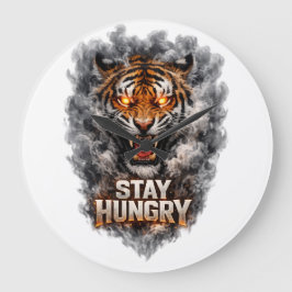 Bleib hungrig Tiger Motivationsdesign Große Wanduhr