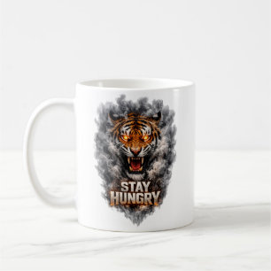 Bleib hungrig Tiger Motivationsdesign Kaffeetasse