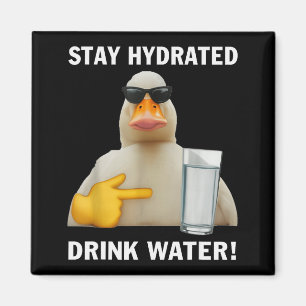 Bleib hydriert Trinke Wasser Lustiges Meme Ente  Magnet