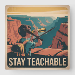 Bleib Lernwillig Quadratische Wanduhr