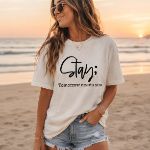 Bleib morgen braucht dich, Ermutigend minimalist Tri-Blend Shirt