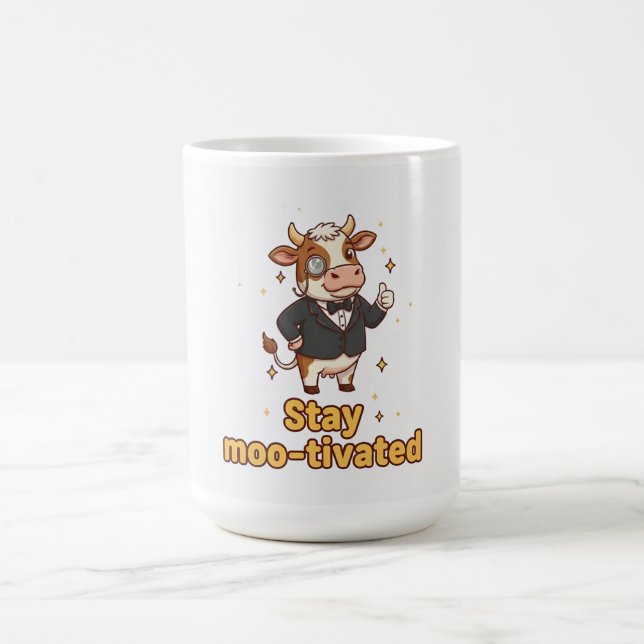 Bleib-motiviert-Kuh-Tasse Kaffeetasse (Mittel)