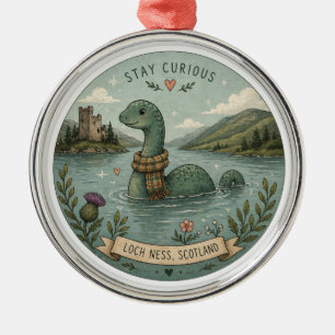 Bleib neugierig gemütliches Kryptid Nessie Loch Ne Ornament Aus Metall