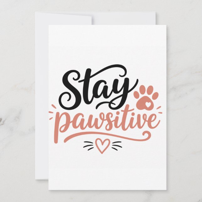 Bleib Pawsitiv Dankeskarte (Vorderseite)