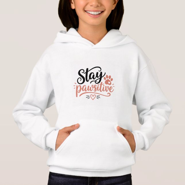 Bleib Pawsitiv Hoodie (Vorderseite)