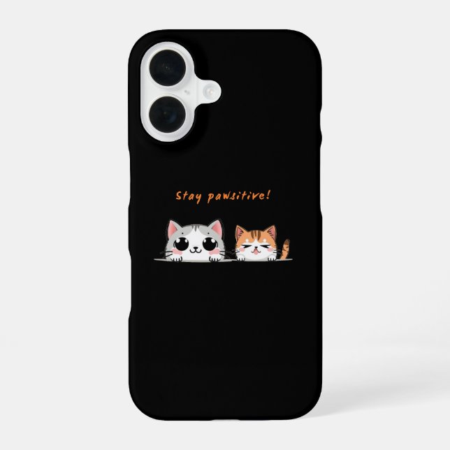 Bleib pawsitiv iPhone 16 hülle (Rückseite)