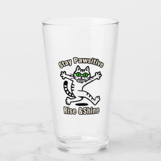 Bleib Pawsitiv Katze Glas