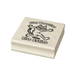 Bleib Pawsitiv Katze Gummistempel